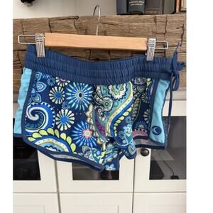 Wave Life Board Shorts Sz S Navy Paisley Print Swim Surf Shorts Side Tie